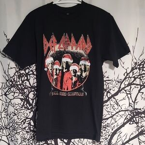 Def Leppard We All Need Chistmas Black Short Sleeve Tshirt